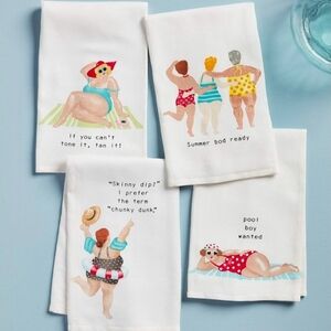 Curvy Girl Beach-Themed Kitchen Towels Price Per Towel
